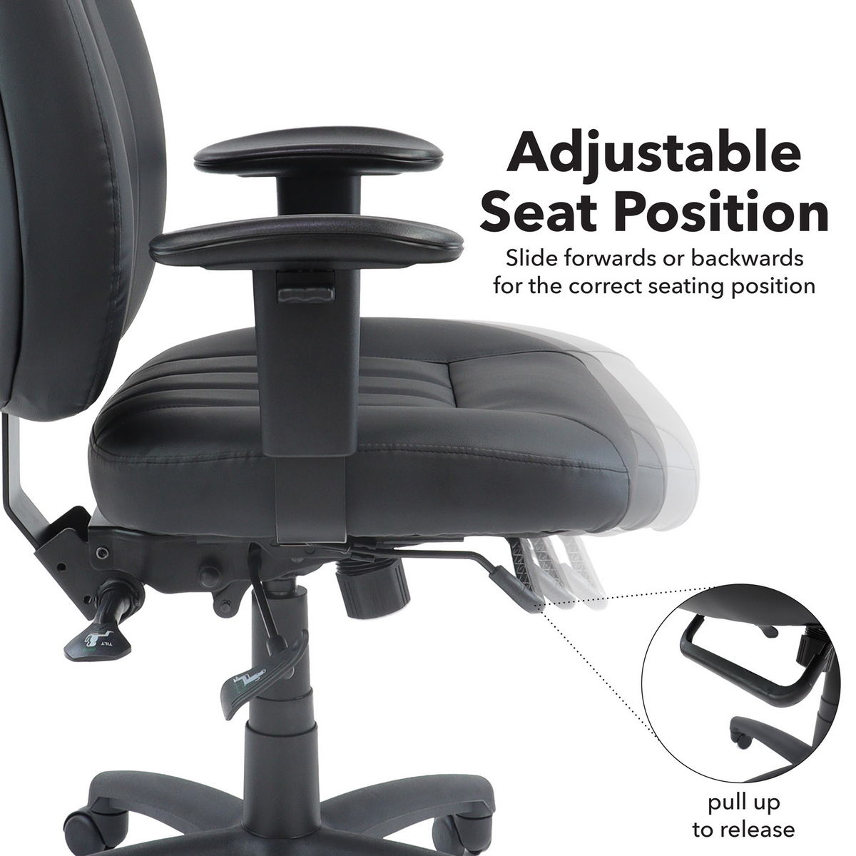 Picture of Zeus high back 24hr task chair - black faux leather