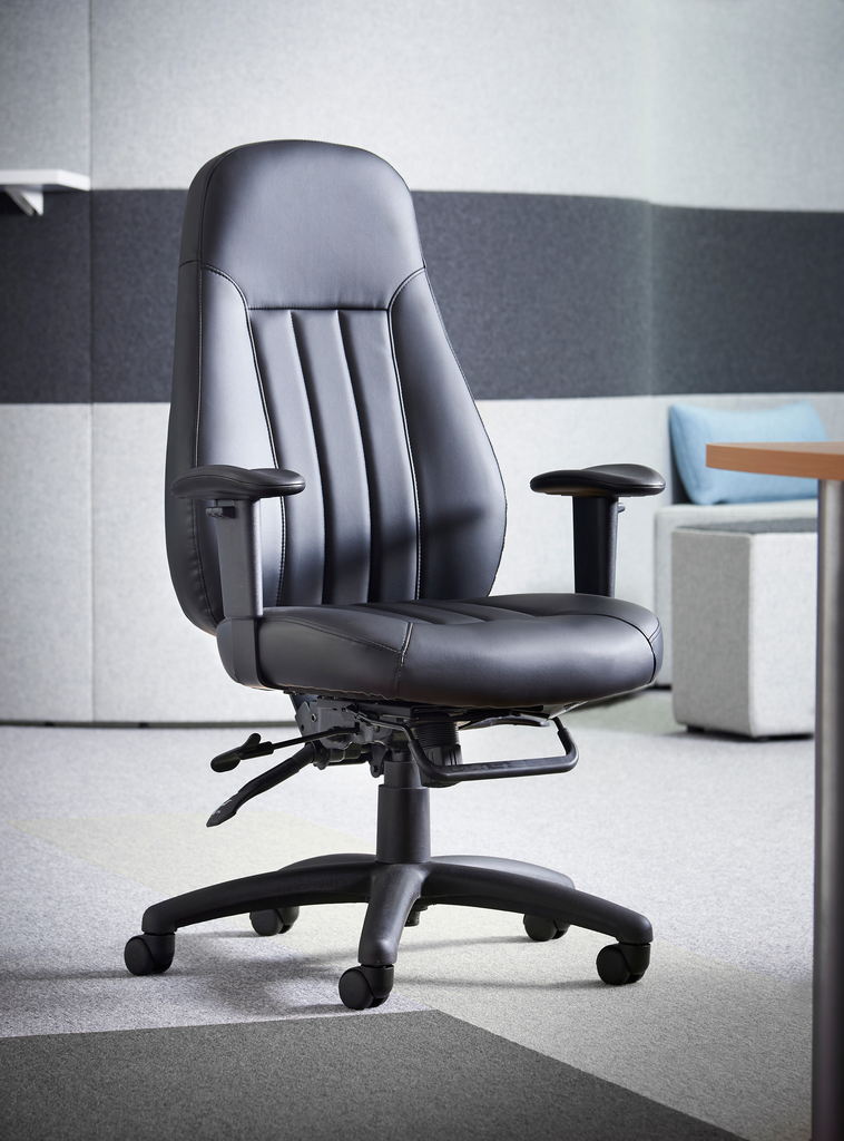 Picture of Zeus high back 24hr task chair - black faux leather